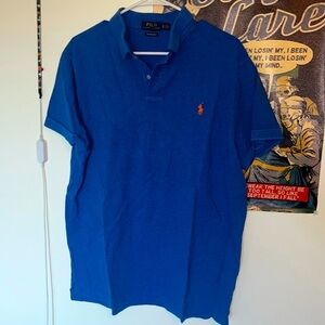 Men’s Sz XL Polo Ralph Lauren Custom Slim Fit Blue Short Sleeve Polo Shirt